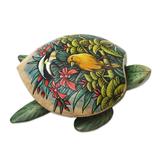 Novica Handmade Forest Turtle Hand-Painted Wood Jewelry Box