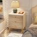 3-Drawer Nightstand, Luxury Bedside Table End Table with Storage Drawers and Golden Legs