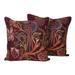 Novica Handmade Floral Muse Embroidered Cotton Cushion Covers (Set Of 2)