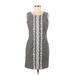Faith and Joy Casual Dress - Mini Scoop Neck Sleeveless: Gray Dresses - Women's Size Small