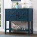 35'' Farmhouse Wood Buffet Sideboard Console Table with Bottom Shelf and 2-Door Cabinet, for Living Room