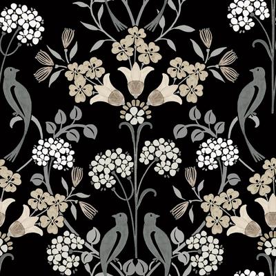 NuWallpaper Black and Neutral Meadow Song Peel and Stick Wallpaper
