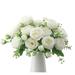 Karoro 3 Bunches Artificial Flower Fake Peony Silk Flowers Rose Bouquet Plastic White Bulk Flowers f