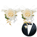 2 Pcs Champagne Boutonniere for Men Wedding Groom and Groomsmen Boutonniere for Wedding Ceremony Anniversary Party Rustic Fall Wedding Artificial Boutonnieres Prom Suit Decorations