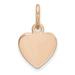 14k Rose Gold Plain .013 Gauge Engraveable Heart Disc Charm