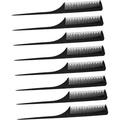 8pcs Metal Hair Comb Black Comb Hair Teasing Comb Haircut Comb Tail Combs for Women Hair Styling Comb Black Comb for Home Anti-static Comb Comb Set Major Pointed Tail Comb