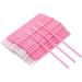 100Pcs Long Tips Micro Brush Applicator - Disposable Eyelash Applicator Pink Micro Brushes - Micro Lash Lift Brush Applicators - Micro Fibre Lash Brushes for Eyelash Extensions