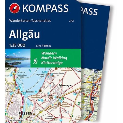 KOMPASS Wanderkarten-Taschenatlas Allgäu 1:35.000