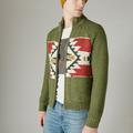 Lucky Brand Southwestern Print Full Zip Bomber Sweater - Men's Clothing Outerwear Bomber Jackets in Olive Multi, Size L