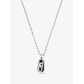 Michael Kors Precious Metal-Plated Brass and Acetate Pavé Empire Logo Necklace Silver One Size