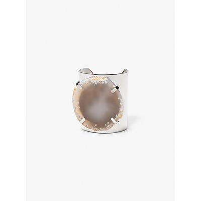 Michael Kors Precious Metal-Plated Brass and Agate Cuff Grey One Size