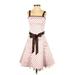 Jessica McClintock for Gunne Sax Cocktail Dress: Pink Polka Dots Dresses - Women's Size 1