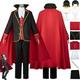Tjmiaohao Anime Blue Lock Bachira Meguru Cosplay Costume Outfit Role Play Uniform Red Cloak Coat Full Set Halloween Carnival Party Dress Up Suit with Wig for Men Boys (M)