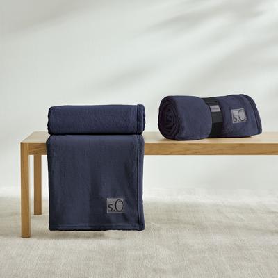 Wohndecke S.OLIVER "Oro", blau (dunkelblau), B:150cm L:200cm, Wohndecken, 150 x 200 cm (Breite x Länge), in bunten Farben Image
