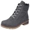 Winterstiefelette RIEKER, Damen, Gr. 41, grau (dunkelgrau), Lederimitat, Textil, klassisch, Schuhe, Schnürboots, Stiefelette, Blockabsatz, mit Innen-Reißverschluss