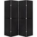 Latitude Run® Aromola 70" W x 71" H 4 - Panel Solid Wood Folding Room Divider Wood in Black | 71 H x 70 W x 1 D in | Wayfair