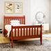 Red Barrel Studio® Wanner Twin Solid Wood Platform Bed, Slats Bed Frame Wood in Brown | 40.53 H x 41.43 W x 80.13 D in | Wayfair