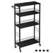 17 Stories Markie Rolling Kitchen Cart Wood in Black | 34.56 H x 16.65 W x 7.28 D in | Wayfair 10F77E60C1084543837511CD0BEBC34F