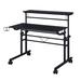 Inbox Zero Kyee 35.25" W Height Adjustable Rectangle Writing Desk Wood/Metal in Black | 28 H x 35.25 W x 25 D in | Wayfair