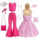 Costume de film Barbi pour filles ensemble haut et pantalon rose robe de princesse fantaisie