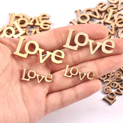 Lettre d'amour en bois à disperser sur la table de mariage accessoires artisanaux de bricolage