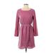 J.Crew Factory Store Casual Dress - Mini: Purple Print Dresses - Women's Size 0