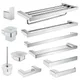 Stainless Steel Bathroom Accessories Wall Shelf Towel Bar Rack Rail Toilet Brush Roll Paper Holder