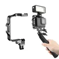 Metal Frame Action Camera Tripod for GoPro 12 11 10 9 8 Flash Light Microphone Mount Holder w Cold