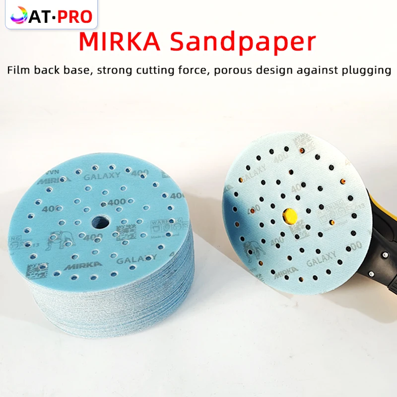 Mirka Galaxy Sandpaper 6 "150mm Car Beauty Dry Scrub Paper Flocked Woodworking Furniture Hardware Polishing Abrasive 80-2000