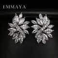 Emmaya Hot Sale Earrings Studs High Quality Marquise Cut Clear Color Cubic Zirconia Stone Flower