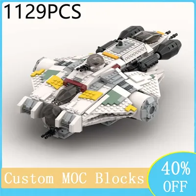 1129pcs Film Requisiten Star Fighter Moc Rebellen Seele Transport Kampf Raumschiff DIY Kinderspiel Image
