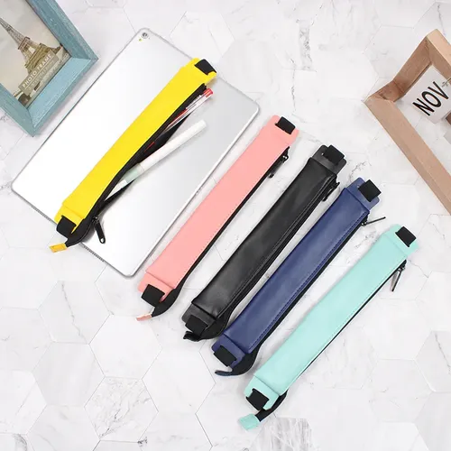 2023 Luxus PU Leder elastische Schnalle Feder mäppchen für Buch Notebook Stift Tasche Touchscreen
