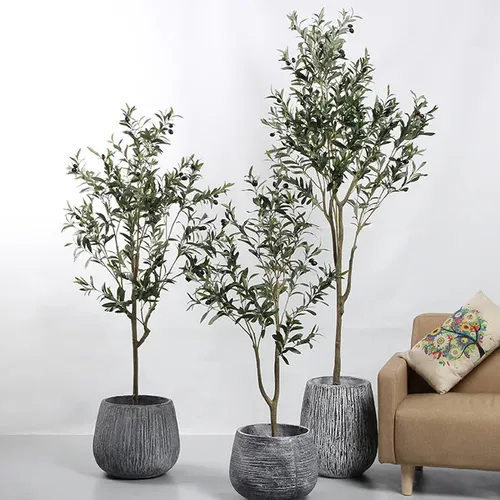 Künstliche Olivenbaum Topf Simulation grüne Pflanzen Faux Olivenbaum Bonsai für Indoor Outdoor