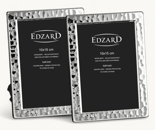 2er-Set Bilderrahmen Pavia (10x15 cm), gehämmert, edel versilbert, anlaufgeschützt, 2 Aufhänger Image