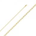 14K Gold 2.2mm Open Figaro 1/1 WP Chain : 24