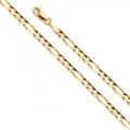 14K Gold 4mm Figaro 3+1 Concave Chain : 7.5