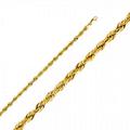 14K Gold 4 mm Hollow DC Rope Chain : 20