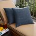 Humble + Haute Sunbrella Textured Indigo Indoor/Outdoor Knife Edge Square Pillows (Set of 2)