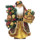 20.5" Standing Autumn Harvest Santa Christmas Figure with Tree and Burlap Bag