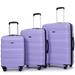 3-Piece Modern Luggage Sets, Lightweight Expandable Suitcases with 2 Hooks and Spinner Wheels, Travel Luggage with TSA Lock