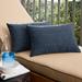 Humble + Haute Sunbrella Textured Indigo Indoor/Outdoor Knife Edge Lumbar Pillows (Set of 2)