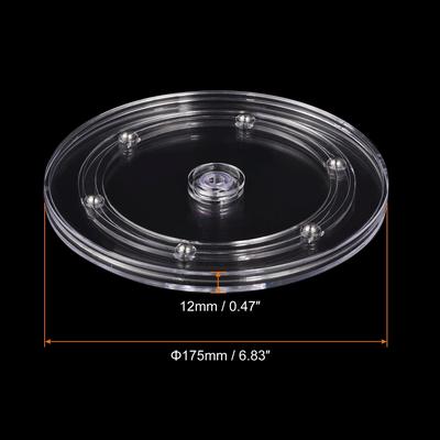 7" Rotating Swivel Stand w Steel Ball Lazy Susan Base Turntable 2Pcs - Clear