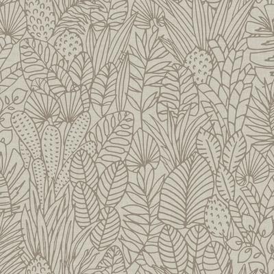 RoomMates Taupe & Brown Tropical Leaves Sketch Peel and Stick Wallpaper