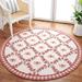 Chelsea Collection Area Rug - 3 Round & Rose Hand-Hooked French Country Wool for High Areas in Living Room Bedroom (HK55C)