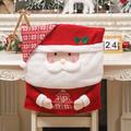 Grofry Christmas Dining Chair Slipcovers Chair Back Covers Christmas Chair Cover Three-dimensional Santa Claus Cartoon Dust-proof Chair Cover Home Accessories