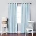 2 Piece Solid Light Blue Faux Silk Grommet Window Curtain Panel Drapes 54 By 84