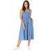 Plus Size Women's Lite Denim Midi Dress by Jessica London in Light Wash (Size 26/28)