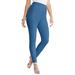 Plus Size Women's Faux Suede Legging by Roaman's in Dusty Indigo (Size 6X) Vegan Leather Stretch Pants