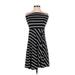 Ann Taylor Casual Dress - A-Line Strapless Sleeveless: Black Print Dresses - Women's Size Small Petite