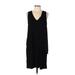 Lilla P Casual Dress - Shift V Neck Sleeveless: Black Print Dresses - Women's Size Large